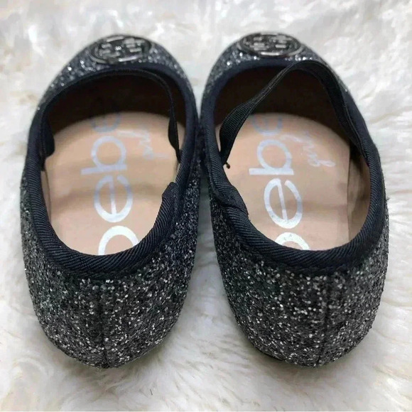 Bebe Toddler Glitter Flats Black Size 8 - Picture 6 of 16